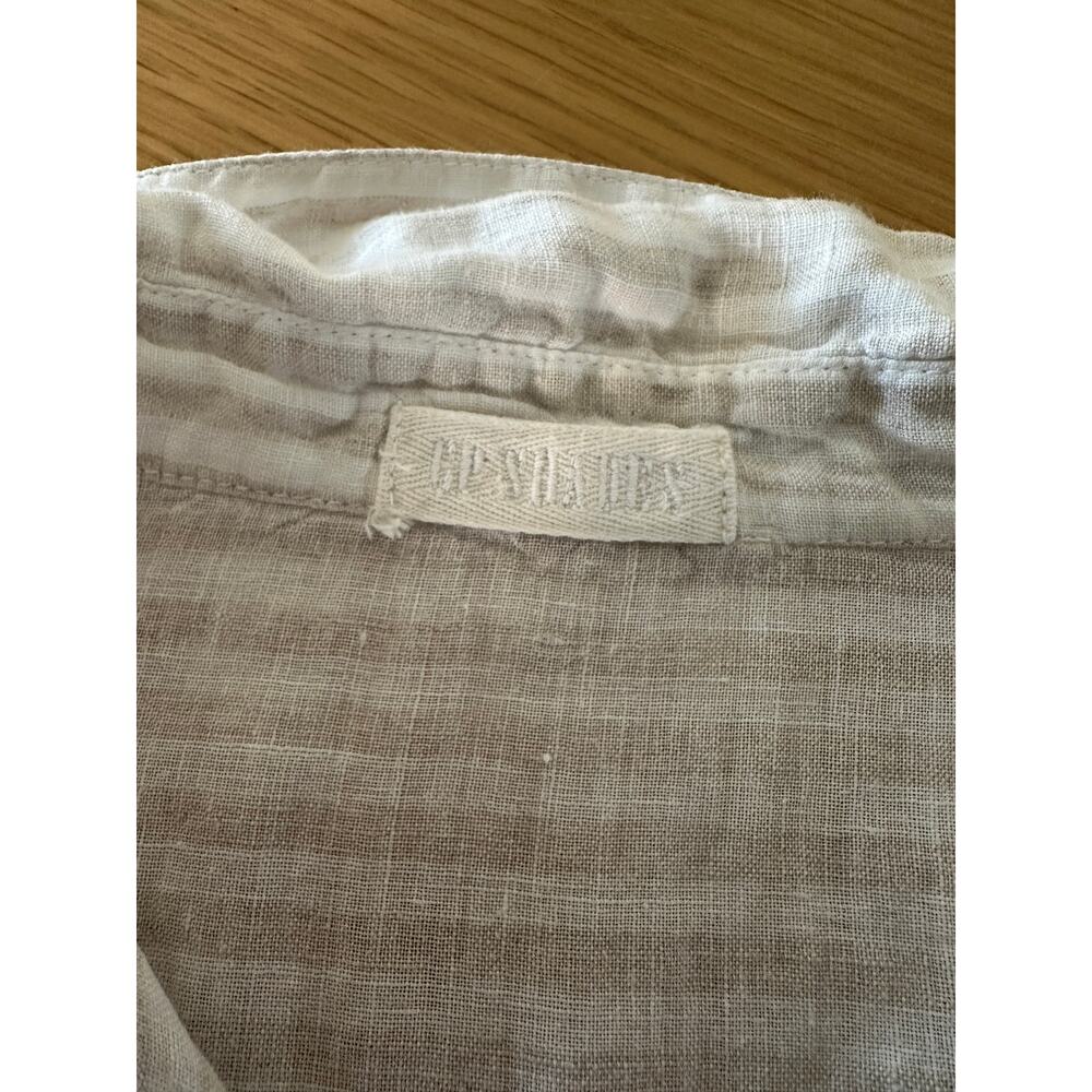 CP Shades Romy Linen Shirt Button Front Neutral Minimalist Lagonlook Stripes - Picture 9 of 9